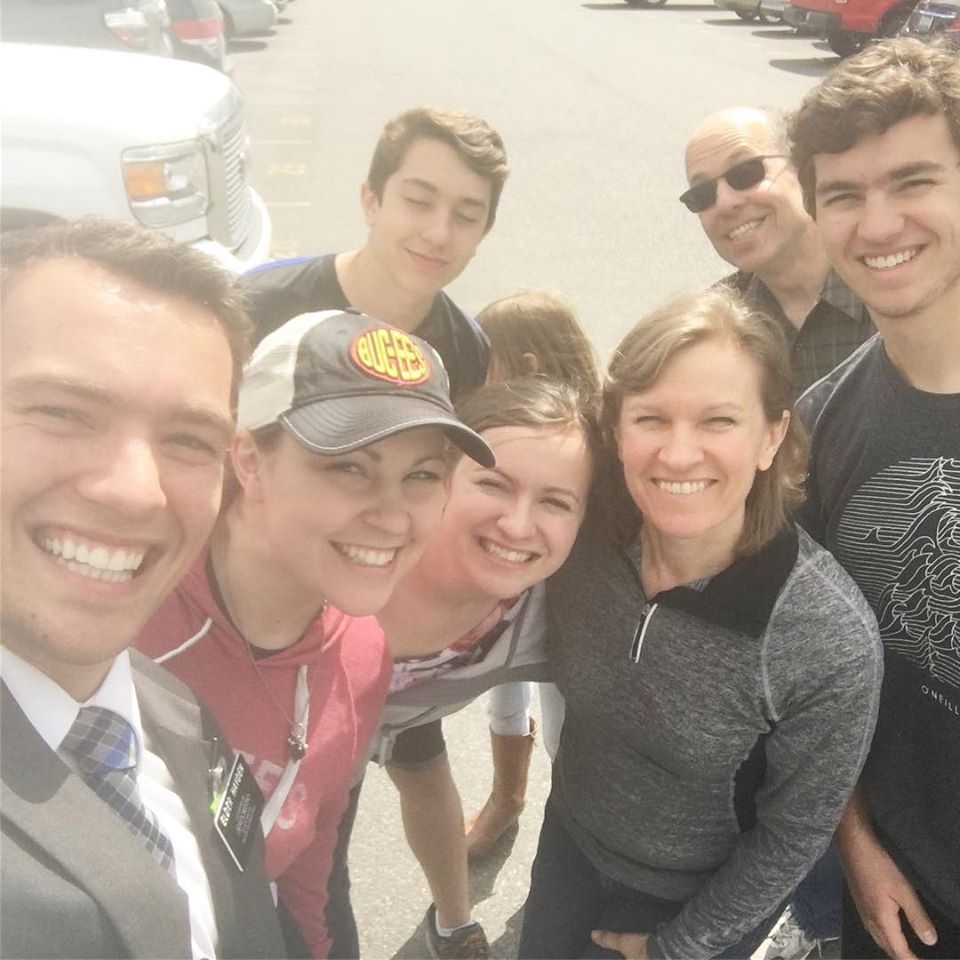 Miles with his family after returning from his mission